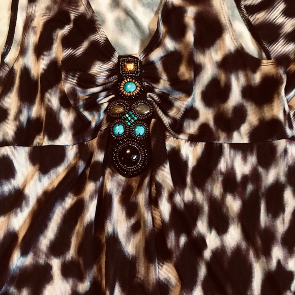 NY Collection Animal Print Maxi Dress Size Medium - Picture 12 of 12